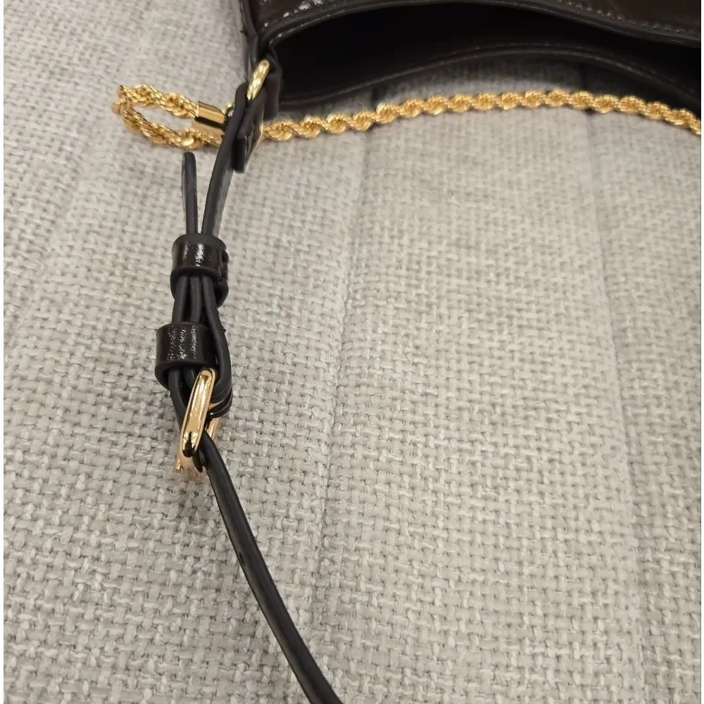 NEW Guess Brown Glossy Shoulder Handbag